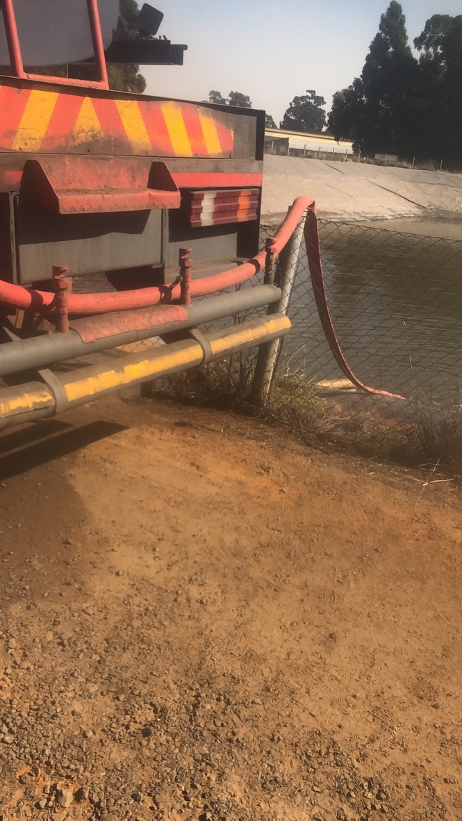 Water tanker and pump line
