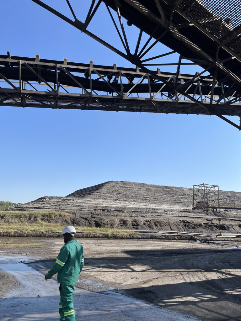 Conveyor gantry and stockpile